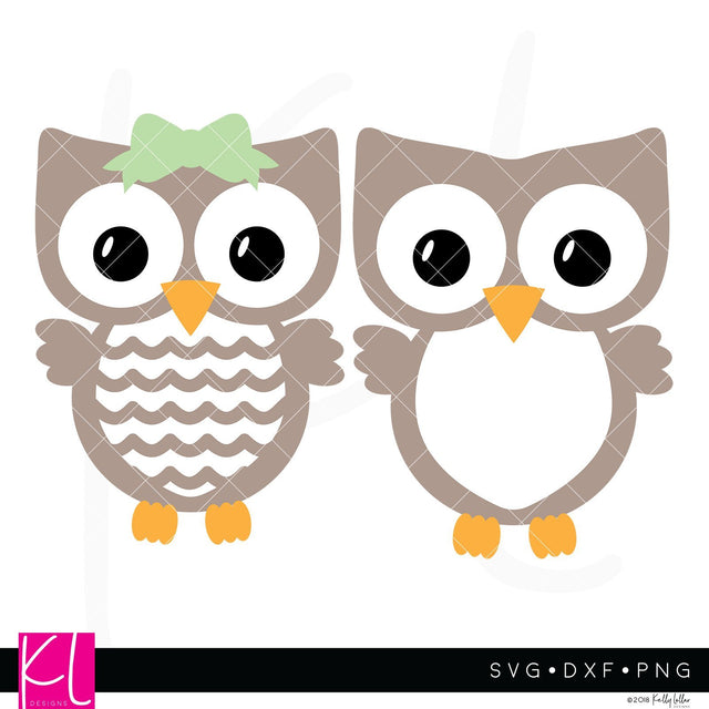 Owl Boy and Girl SVG Kelly Lollar Designs 