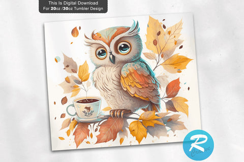 Owl Cup Floral 20 oz / 30 oz Tumbler PNG Sublimation Regulrcrative 