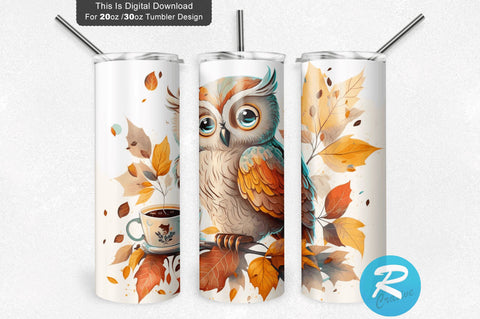 Owl Cup Floral 20 oz / 30 oz Tumbler PNG Sublimation Regulrcrative 