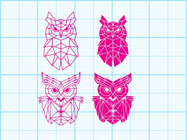 Owl Geomatical Print SVG Johan Ru designs 