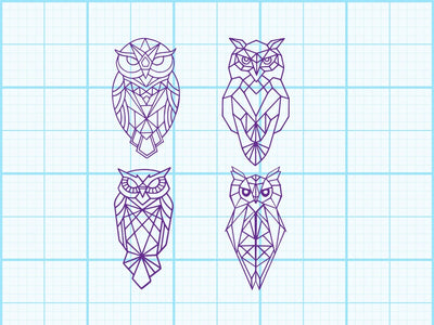 Owl Geomatical Print SVG Johan Ru designs 