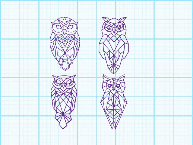 Owl Geomatical Print SVG Johan Ru designs 