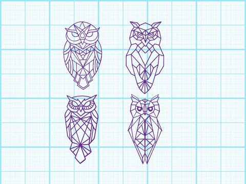 Owl Geomatical Print SVG Johan Ru designs 