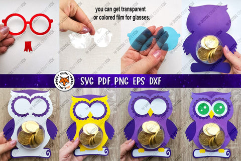 Owl Graduation Candy Dome, Graduation Candy Dome SVG 3D Paper Digital Craftyfox 