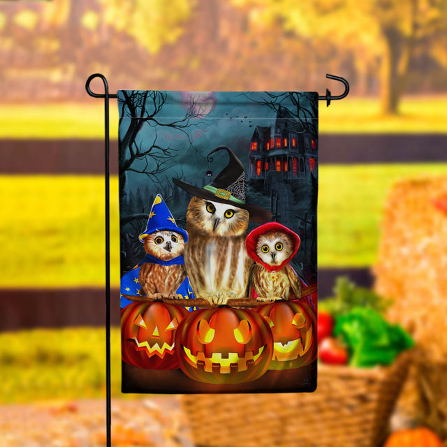 Owl Happy Halloween Garden Flag - 12x18 Garden Flag Sublimation Design Download PNG File Instant Download Sublimation CaldwellArt 