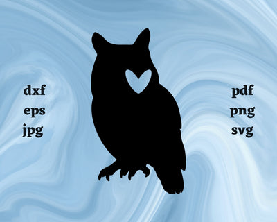 Owl Heart SVG Cut File SVG Northern Light SVG 