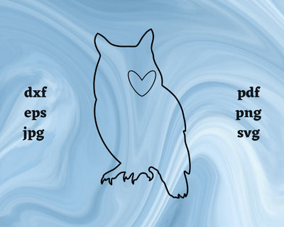 Owl Heart SVG Cut File SVG Northern Light SVG 