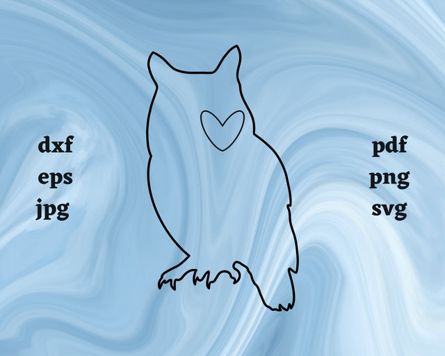 Owl Heart SVG Cut File SVG Northern Light SVG 