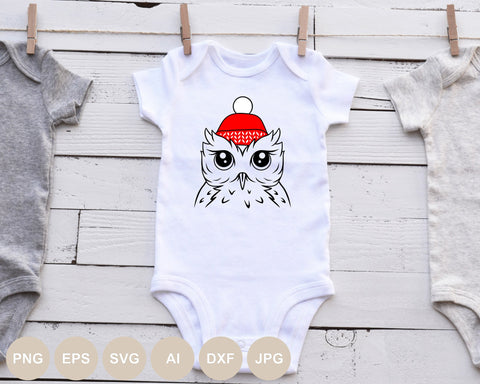 Owl Knitting Hat Svg file, Owl Svg, Christmas Svg, Owl Cut file, Cute Owl, Christmas Animal Svg Shirts, Png Sublimation, Bird Svg Designs SVG BogeliaVector 