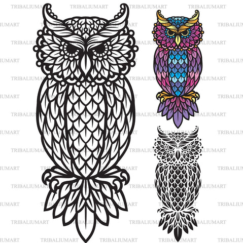 Owl mandala in Boho style SVG TribaliumArtSF 