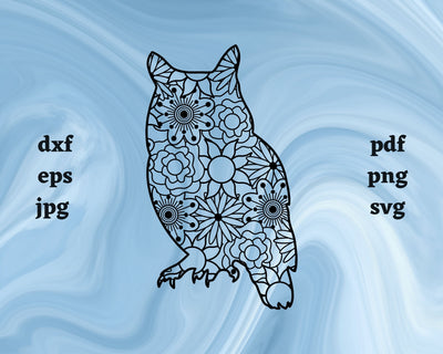 Owl Mandala SVG Cut File SVG Northern Light SVG 