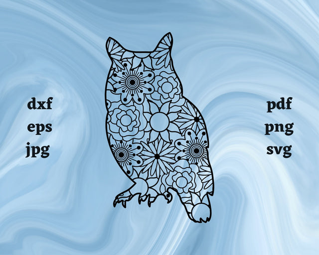 Owl Mandala SVG Cut File SVG Northern Light SVG 