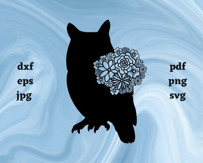 Owl Mandala SVG Cut File SVG Northern Light SVG 