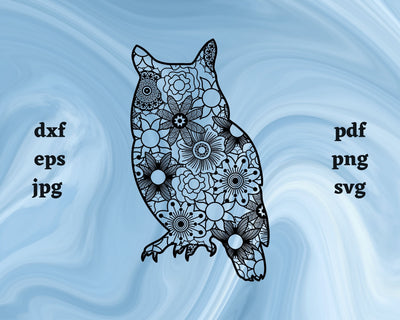 Owl Mandala SVG Cut File SVG Northern Light SVG 