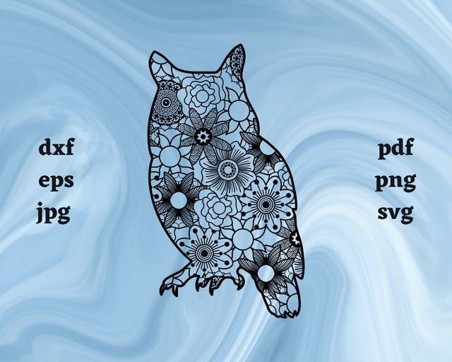 Owl Mandala SVG Cut File SVG Northern Light SVG 