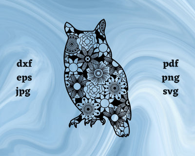 Owl Mandala SVG Cut File SVG Northern Light SVG 