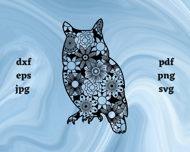 Owl Mandala SVG Cut File SVG Northern Light SVG 