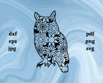 Owl Mandala SVG Cut File SVG Northern Light SVG 