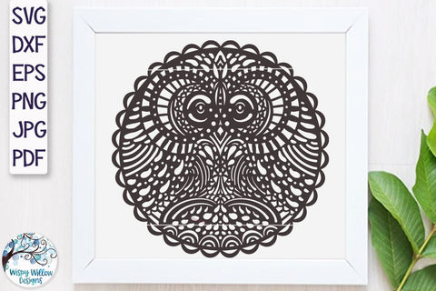 Owl Mandala SVG SVG Wispy Willow Designs 