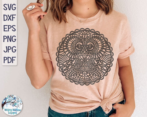 Owl Mandala SVG SVG Wispy Willow Designs 