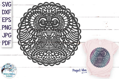 Owl Mandala SVG SVG Wispy Willow Designs 