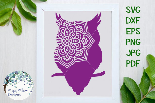 Owl Mandala SVG Wispy Willow Designs 