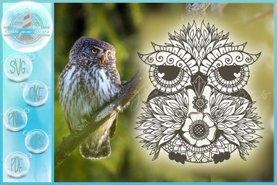 Owl Mandala Zentangle SVG SVG Harbor Grace Designs