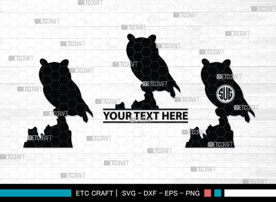 Owl Monogram, Owl Silhouette, Owl SVG, Owl Bird Svg, Bird Svg, Owl Love Svg, Animal Svg, SB00298 SVG ETC Craft 