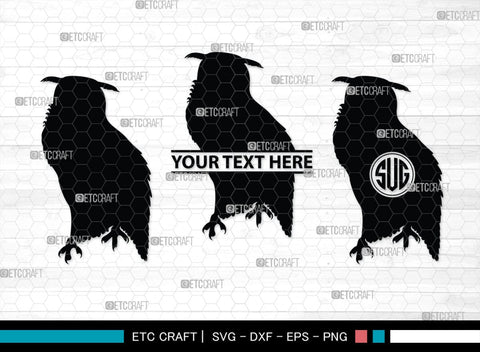 Owl Monogram, Owl Silhouette, Owl SVG, Owl Bird Svg, Bird Svg, Owl Love Svg, Animal Svg, SB00298 SVG ETC Craft 