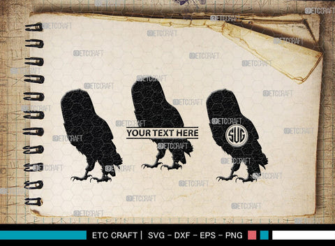 Owl Monogram, Owl Silhouette, Owl SVG, Owl Bird Svg, Bird Svg, Owl Love Svg, Animal Svg, SB00298 SVG ETC Craft 