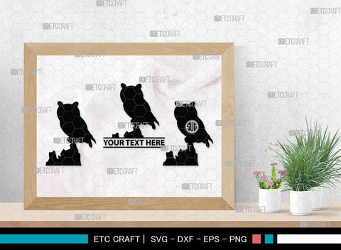 Owl Monogram, Owl Silhouette, Owl SVG, Owl Bird Svg, Bird Svg, Owl Love Svg, Animal Svg, SB00298 SVG ETC Craft 