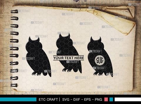 Owl Monogram, Owl Silhouette, Owl SVG, Owl Bird Svg, Bird Svg, Owl Love Svg, Animal Svg, SB00298 SVG ETC Craft 
