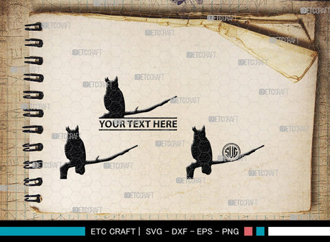 Owl Monogram, Owl Silhouette, Owl SVG, Owl Bird Svg, Bird Svg, Owl Love Svg, Animal Svg, SB00298 SVG ETC Craft 