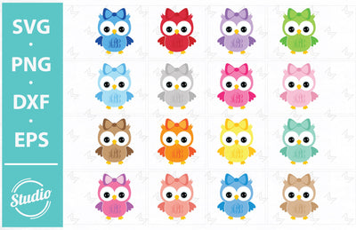 Owl monogram Svg, Owl Svg File, Owl Face Svg, Png, Dxf, Eps. SVG SailorMoonDigitals 