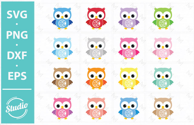 Owl monogram Svg, Owl Svg File, Owl Face Svg, Png, Dxf, Eps. SVG SailorMoonDigitals 