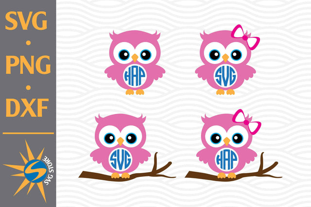 Owl Monogram SVG, PNG, DXF Digital Files Include SVG SVGStoreShop 