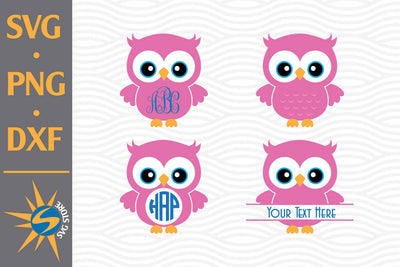 Owl Monogram SVG, PNG, DXF Digital Files Include SVG SVGStoreShop 
