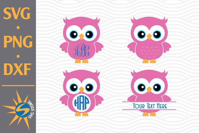 Owl Monogram SVG, PNG, DXF Digital Files Include SVG SVGStoreShop 