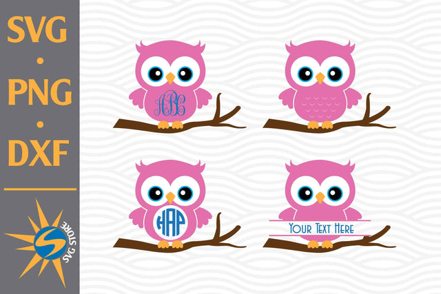 Owl Monogram SVG, PNG, DXF Digital Files Include SVG SVGStoreShop 