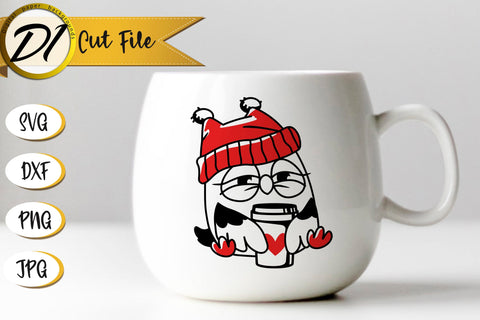 Owl Mug SVG Design. Owl Hugging Coffee ClipArt. SVG Evgenyia Guschina 
