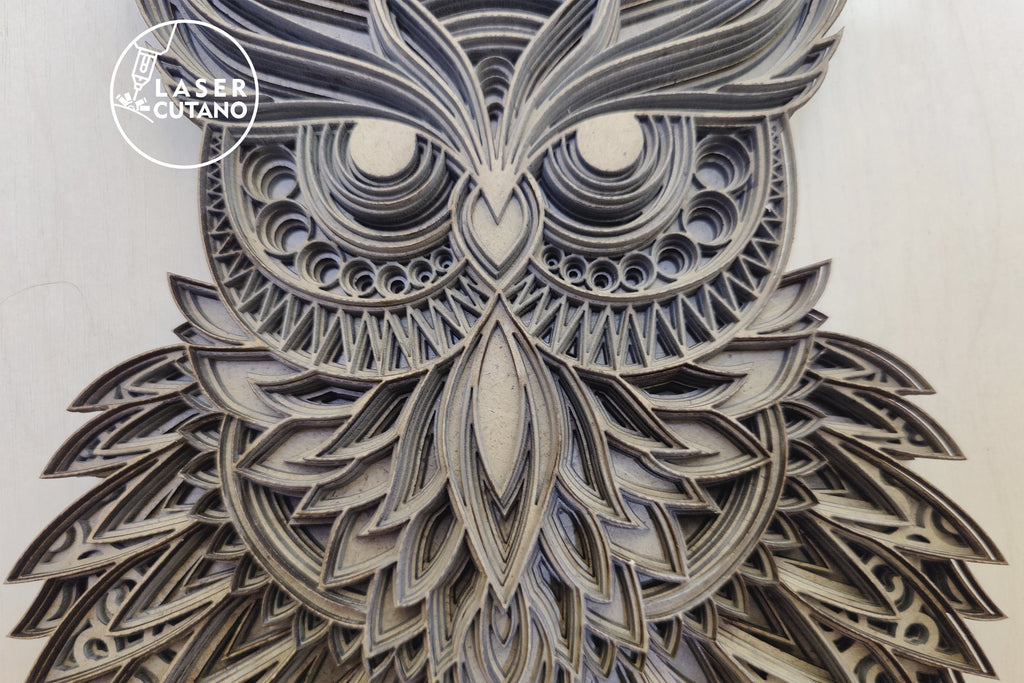 Owl - Multilayer Laser Cut Files, Mandala, SVG, 3D Design - So Fontsy