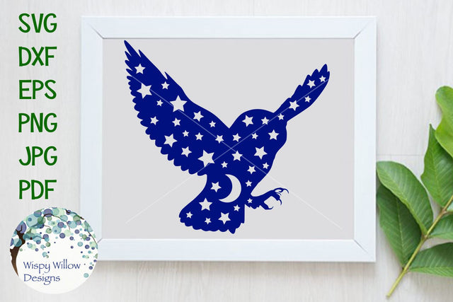 Owl | Night | Stars | Moon SVG Wispy Willow Designs 