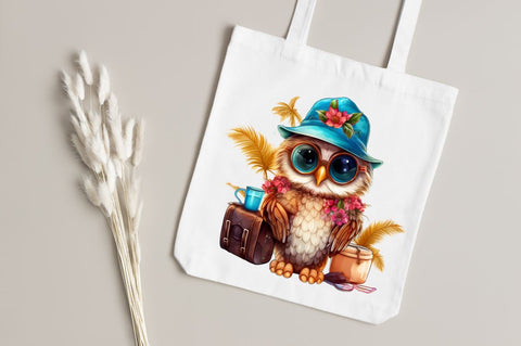 Owl on Vacation Sublimation Clipart Sublimation Regulrcrative 