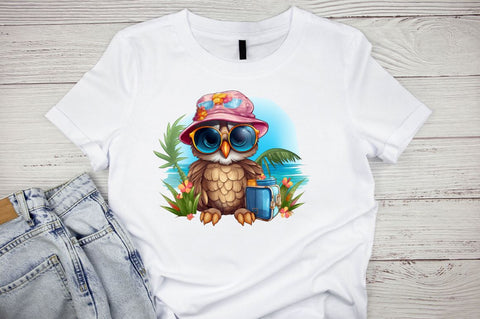 Owl on Vacation Sublimation Clipart Sublimation Regulrcrative 
