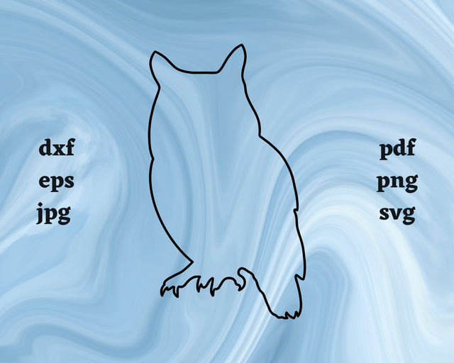 Owl Outline SVG Cut File SVG Northern Light SVG 
