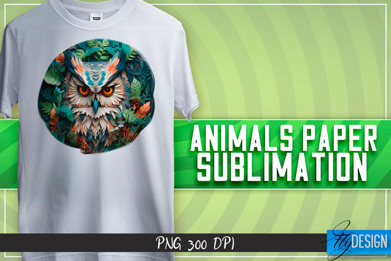 Owl Paper Sublimation | T-Shirt Design Sublimation Fly Design 