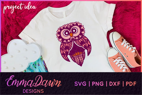 Owl SVG | 3 Zentangle Cut Files SVG Emma Dawn Designs 
