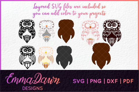 Owl SVG | 3 Zentangle Cut Files SVG Emma Dawn Designs 