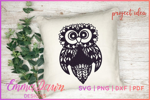 Owl SVG | 3 Zentangle Cut Files SVG Emma Dawn Designs 