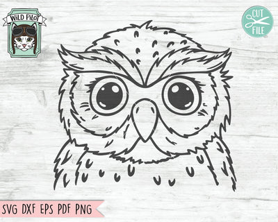 Owl svg file, Owl cut file, Animal Face, Cute Owl svg, Owl Face svg, Animal svg file, Animal Face, Reading svg file, Book Lover, Library svg SVG Wild Pilot 